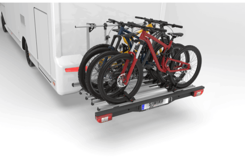 Porte-vélos pour camping-car Vario avec 4 vélos installés
