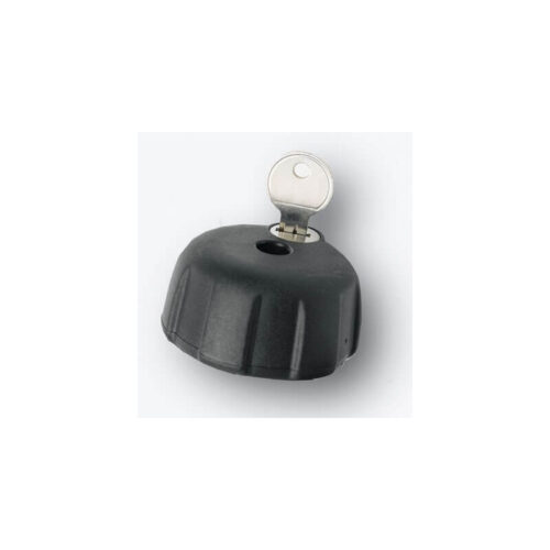 Poignée avec serrure à clé pour verrouillage d'un porte-charges