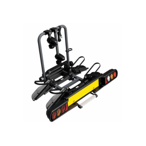 Porte-vélo sur boule d'attelage seul en position ouverte