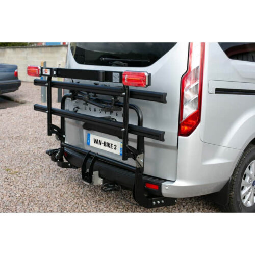 Porte-vélos VAN-BIKE 3 pour van Ford Custom Porte-vélos VAN-BIKE 3 pour van Ford Custom replié