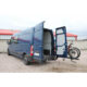 Porte-vélos VAN-BIKE 3 pour Renault Master Porte-vélos VAN-BIKE 3 installé sur un fourgon Renault Master avec portes arrière ouvertes