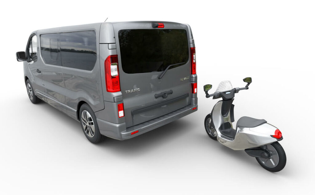 Transporting a scooter in a van