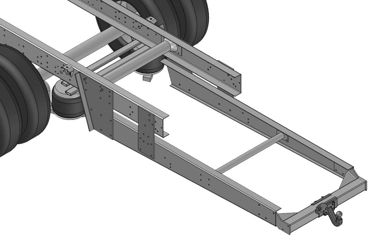 Motorhome towbar with heavy-duty chassis