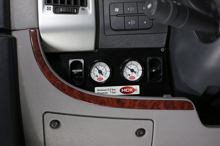 Control panel with up-down switch/button and pressure gauges