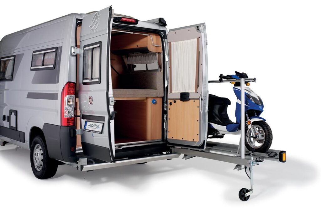 Van equipped with a Sawiko motorcycle carrier